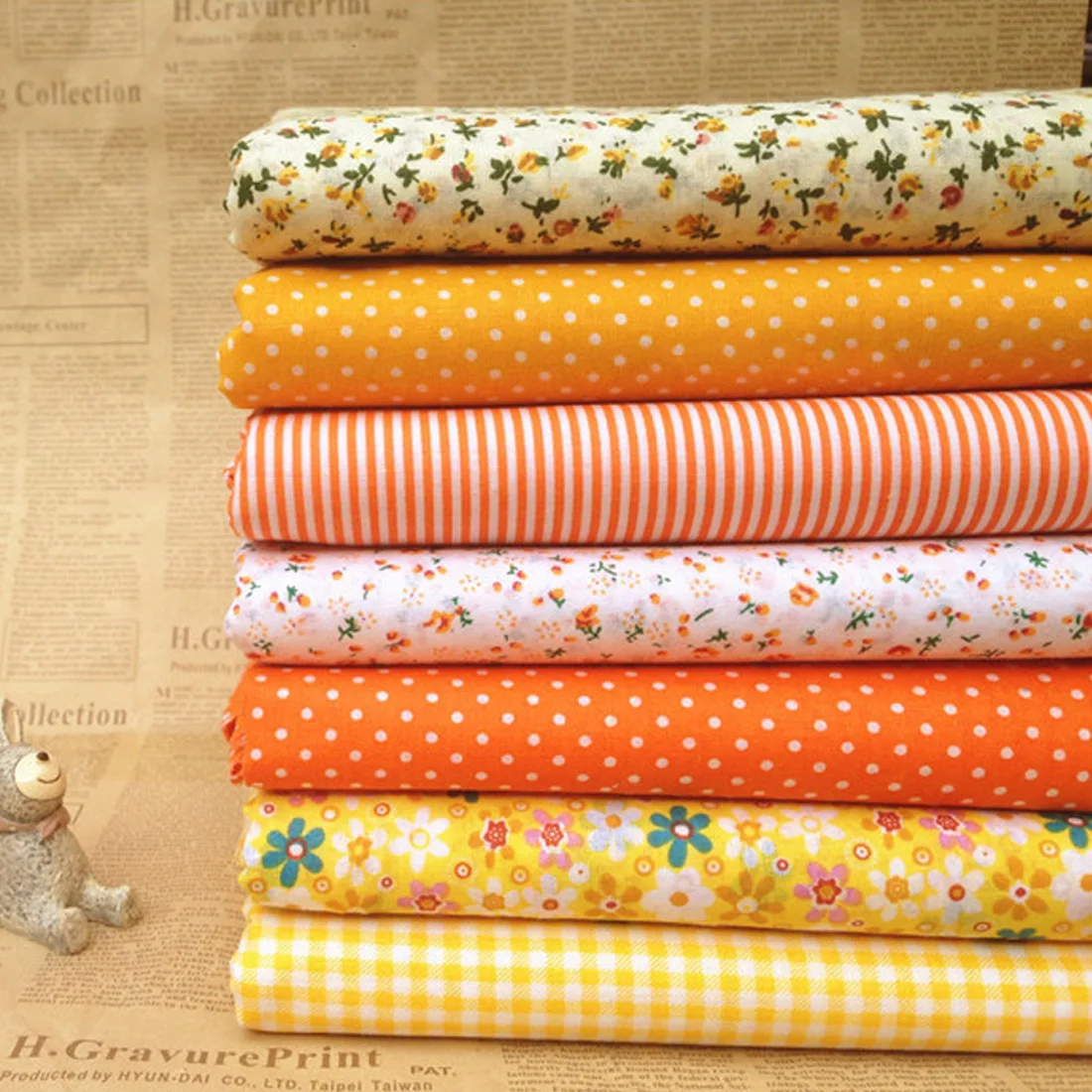 

7pcs/set 25x25cm Mixed Cotton Fabric DIY Printed Cloth Sewing Quilting Fabrics for Patchwork Needlework Handmade Accessories