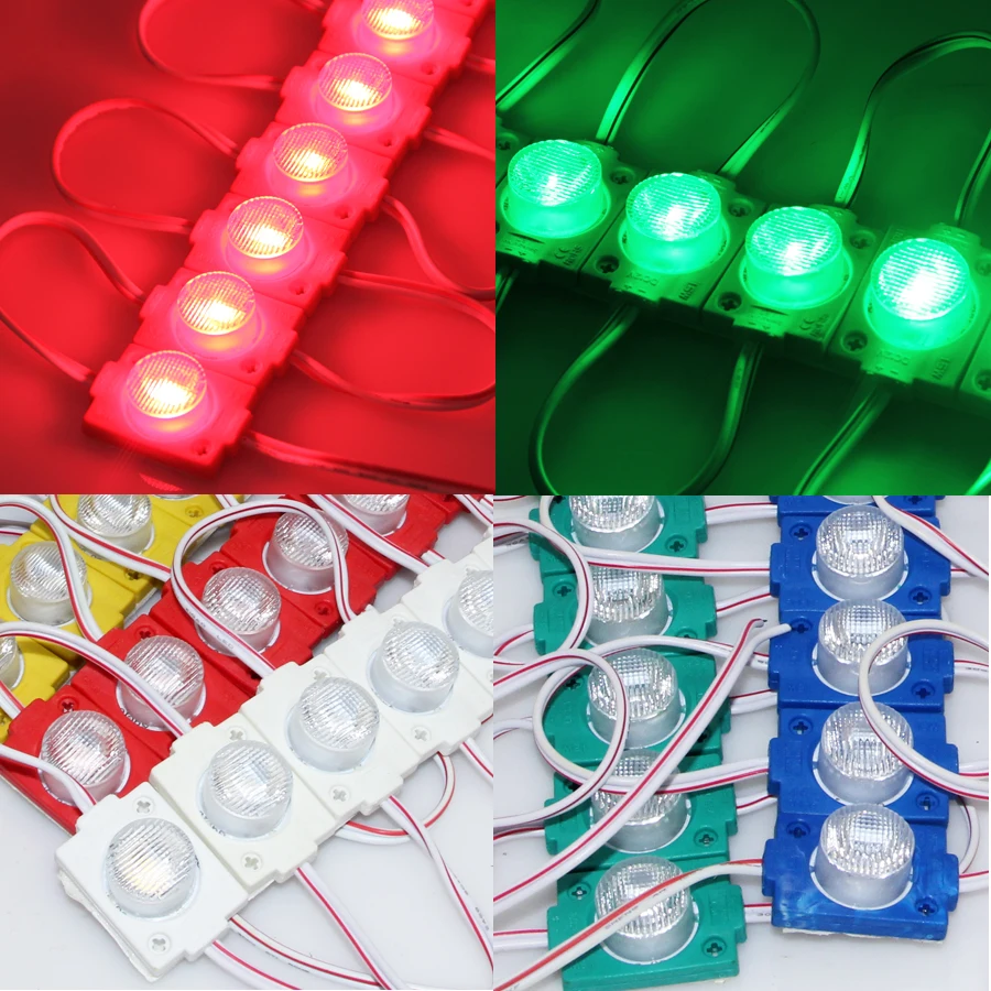 

20pcs/lot LED Module 3030 COB Lens Module Highlight LED Single color Light Waterproof IP68 DC12V LED Plastic Injection Moudle