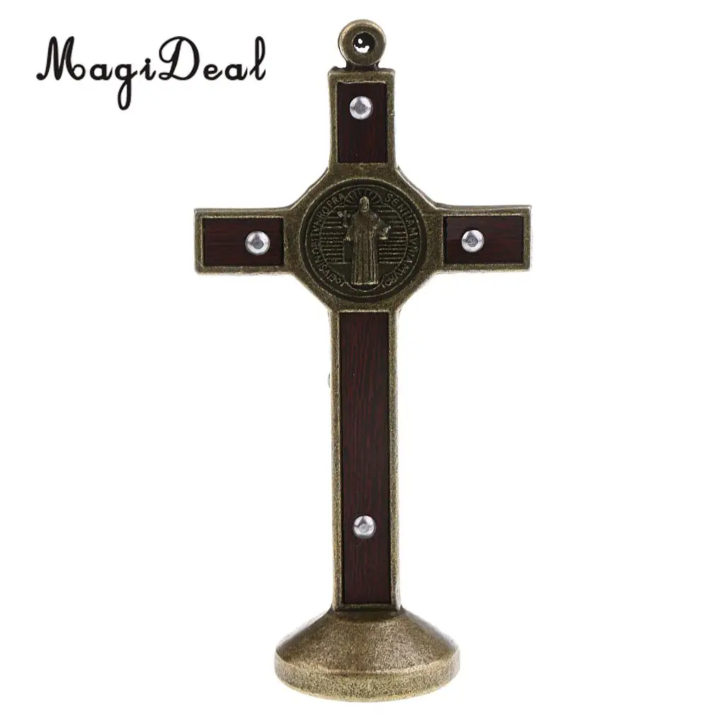 3PCS Alloy Crucifix Jesus Christ Cross Statue Figurine Perfect Gifts for Car Home Chapel Decoration