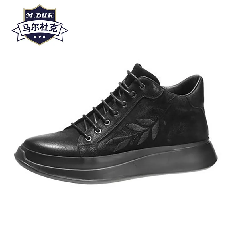 

spring autumn new casual shoes man high top shoes cowhide boots breathable sneaker fashion boots men Leisure shoes mens