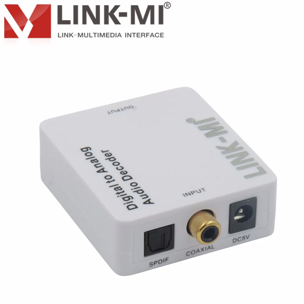 

LINK-MI DA01-DC Digital to Analog Audio Decoder 2.0ch Supprot AC-3 DTS Toslink Coaxial 3.5mm Earphone Fiber Optical Decoder