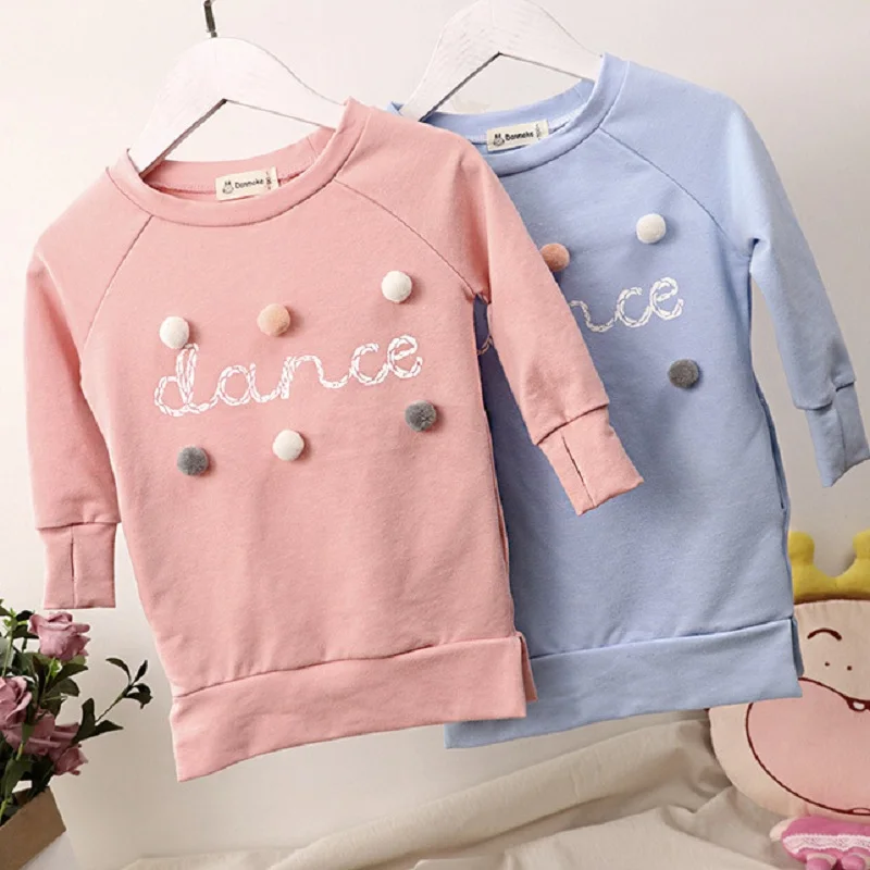 

Autumn Winter Fashion Solid Baby Girls Dresses Kids Girls Clothes Long Sleeve Dress Toddler Girl Clothes