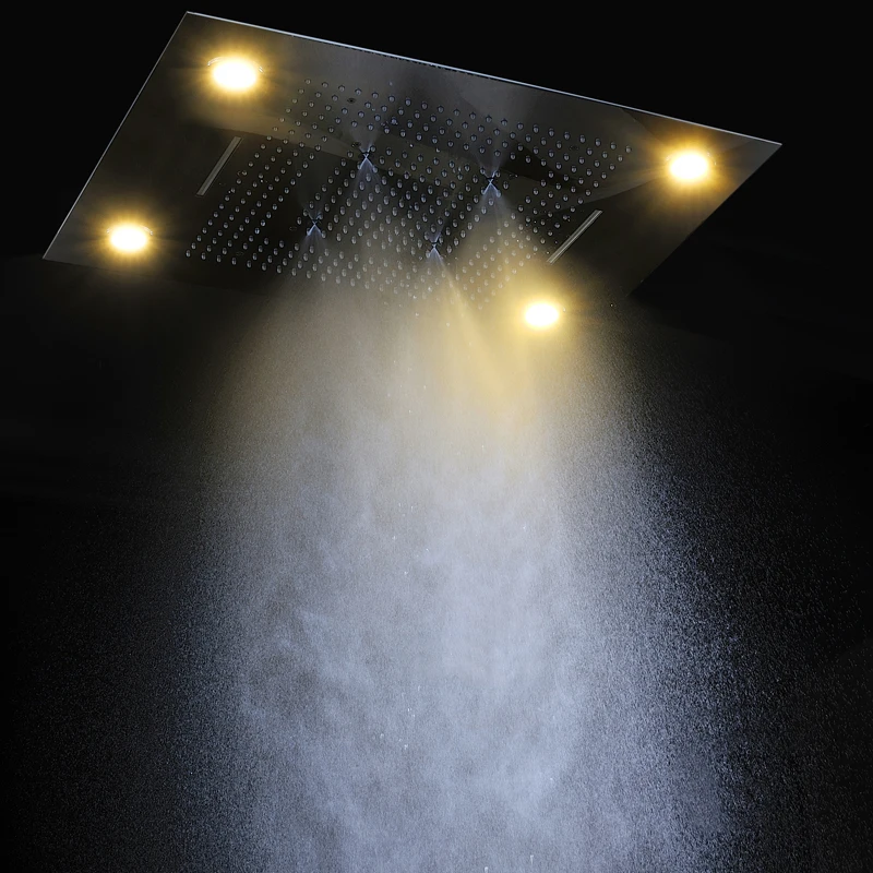 Luxurious LED Shower System Ceiling Mount Rain Head set big rain shower head,dual rain and waterfall shower sets