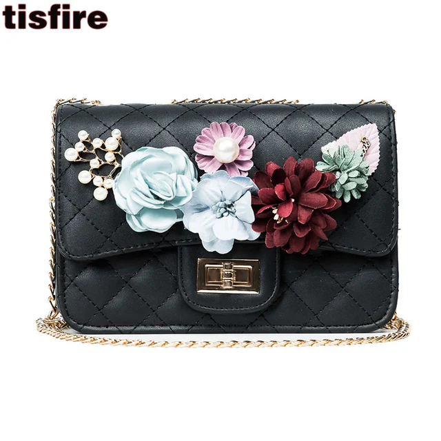 tisfire brand crossbody bags for women 2017 lattice quilted flap shoulder bag designer flower ...