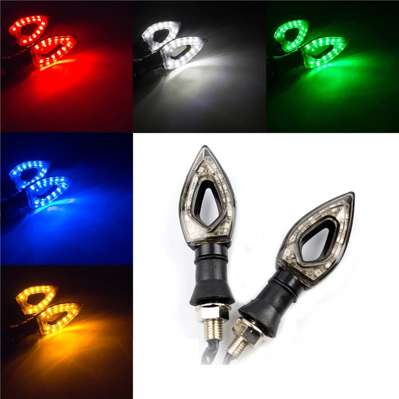 

2pcs Motorcycle LED Turn Signal Light Amber Blade Lamp Indicator Blinker Waterproof Universal Flashing Moto Bike Super Bright