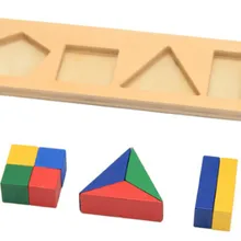 Новая деревянная детская игрушка Монтессори геометрические формы блоки раннего детского образования Дошкольное Обучение Обучающие игрушки