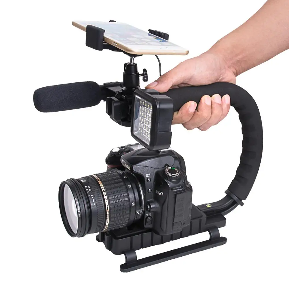 Stabilisateur de caméra à poignée de stabilisation d'action vidéo avec  porte-chaussure