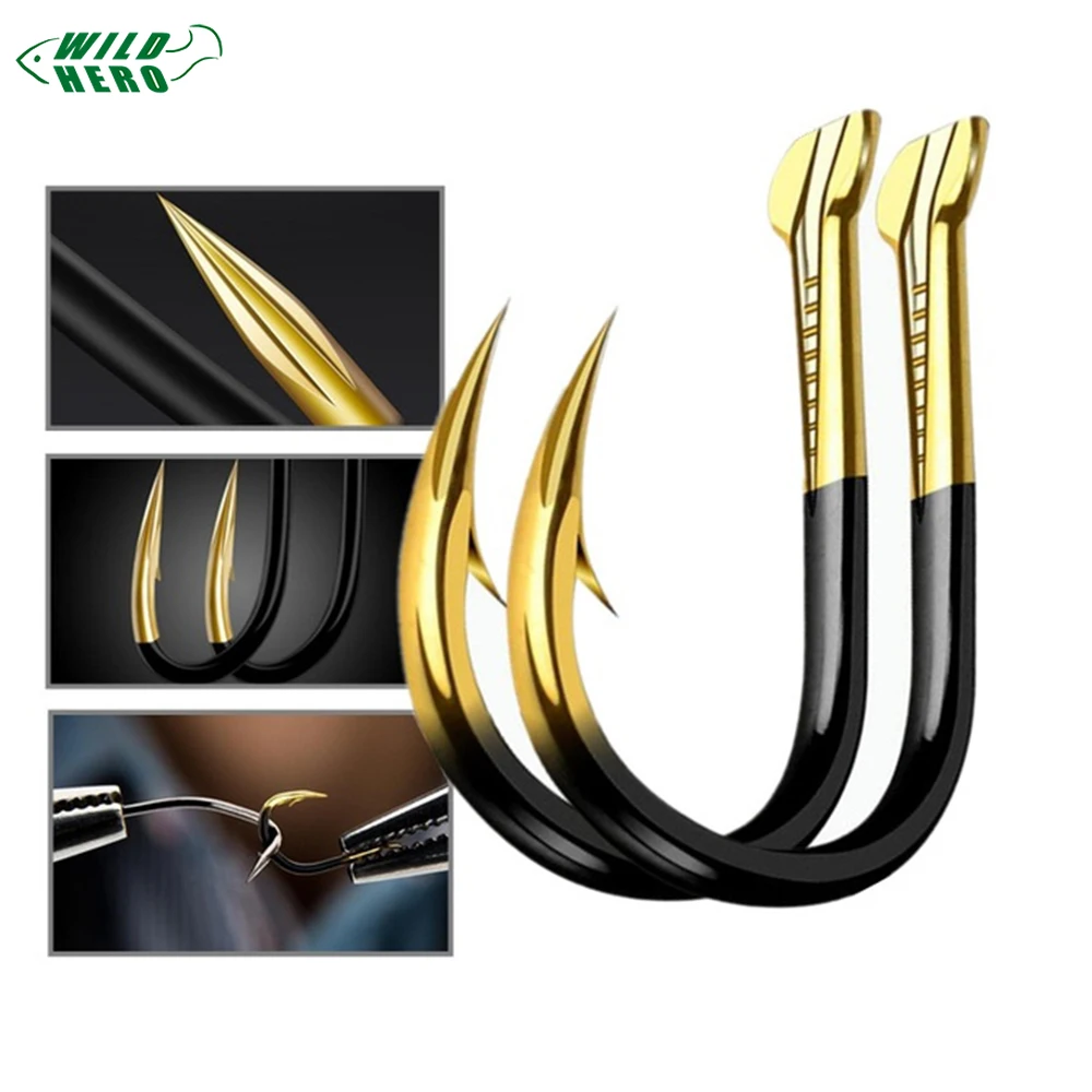 

10pcs/Lot Fishing Hooks Fishhooks Fishing Accessories Supplies Lures Carp Fishing Tackle Barbed Colored Tungsten Alloy 15 Sizes