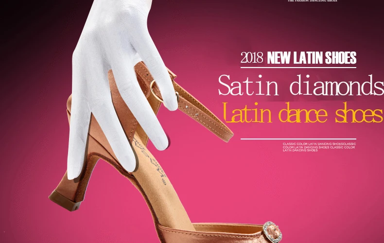 Женщина сгоэс Атлас алмаз металлической пряжкой на высоком каблуке Латинской женский Обувь для танцев взрослых обуви маленьких детей