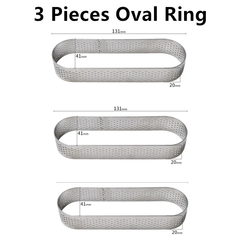 SHENHONG несколько стилей пирожное кольцо формы для торта силиконовая форма для выпечки Формы Для Выпечки Кондитерская сковорода украшение для выпечки - Цвет: 3PCS Oval Ring