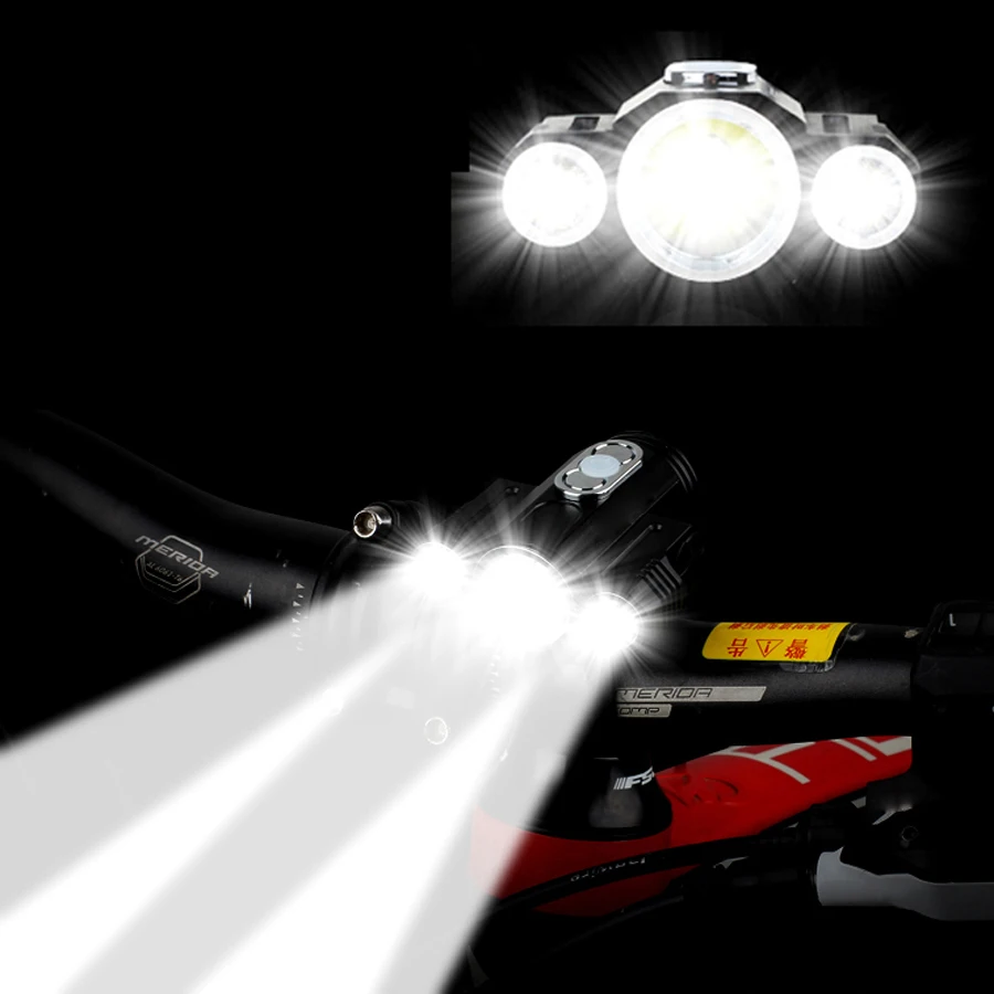 Flash Deal Bicycle Light Adjust Angle 3x XML-T6 LED 10000LM USB Rechargeable Power Bank Cycling Torch Bike Light Lamp Bike Accessories 5