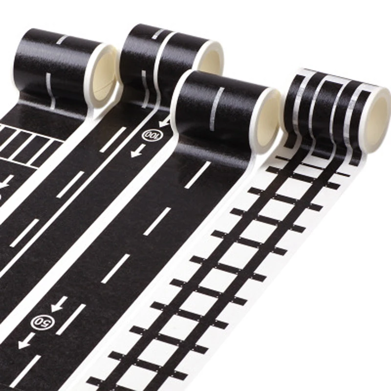 

1pcs Traffic Road Stickers Railway Wide Creative Toys Education For Kids Masking Tape Road for Toy Car Play Game