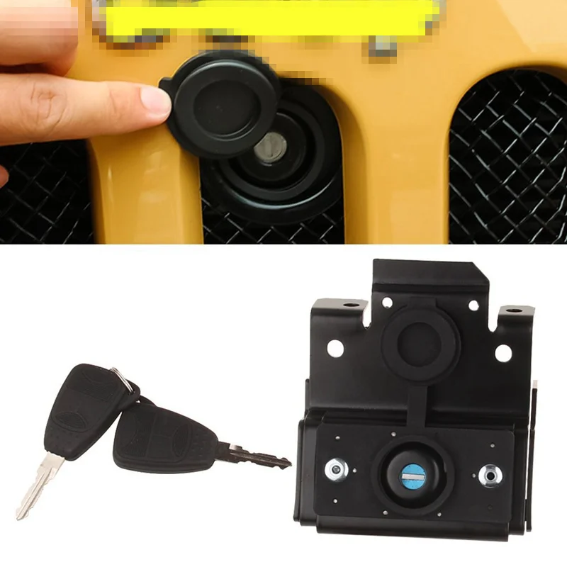 Hood Lock Anti Theft Kit Assembly For 2007 2016 Jeep Wrangler JK & Unlimited 2 Door 4 Door Anti