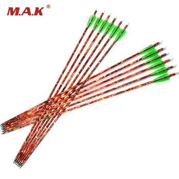 

Spine 500 OD 7.8mm 30 Inches Mixed Carbon Arrows with Replaceable Arrowhead for 40-50lbs Recurve Bow Shooting Hunting