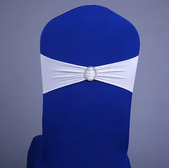 

50Pcs/Lot High Quality Stretch Chair Band Crystal Round Shaped Buckle Slider Wedding Party Banquet Hotel Chair Bow