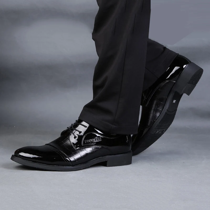 Merkmak 2018 Classical Men Dress Flat Shoes Luxury Men's Business Oxfords Casual Shoe Men Black / Blue Leather Shoes cheapest Merkmak 2018 Classical Men Dress Flat Shoes Luxury Men's Business Oxfords Casual Shoe Men Black / Blue Leather Shoes cheapest