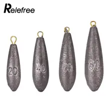Relefree свинцовые грузики грузила морская река рыболовные снасти с петлей форма капли воды серебро