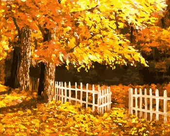 

Unframe diy picture oil painting by numbers paint by number for home decor canvas painting 5065cm dark autumn