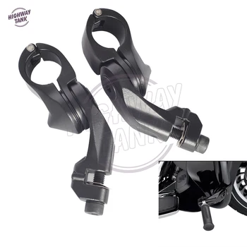 

Matte Black 1-1/4" 32mm Motorcycle Short Angled Adjustable Highway Footpeg Foot Rest Mount Kit Case for Harley Davidson