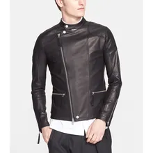 Брендовая мягкая итальянская кожаная куртка из телячьей кожи s, мужская куртка из натуральной кожи. тонкий моторный Байкер пальто. распродажа