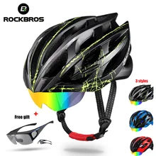 ROCKBROS Cycling Helmet 3 Lens Ultralight MTB Bicycle Bike Motorbike Helmet Integrally-molded EPS Ciclismo Goggles Accessories