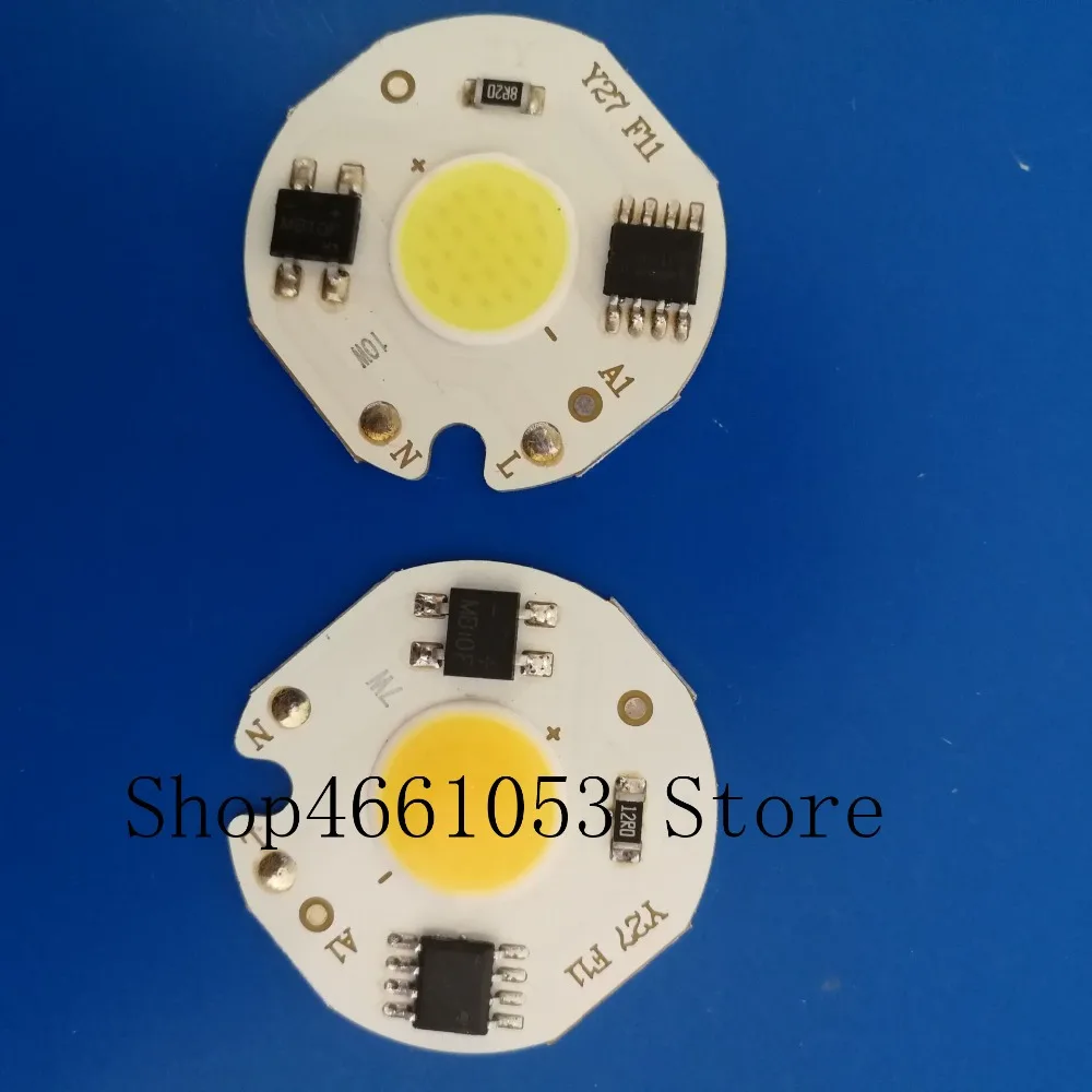 10 шт. COB светодиодный чип 3 Вт 5 Вт 7 Вт 9 Вт светодиодный Лампа COB 220 В IP65 умный IC драйвер Холодный/теплый белый Светодиодный прожектор Прожектор