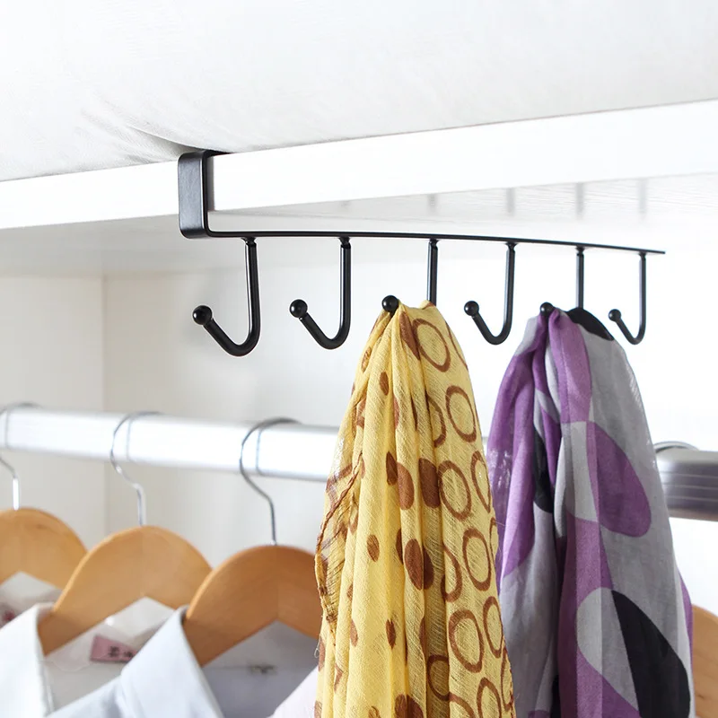 

Iron Kitchen Bathroom Organizer Storage Shelf Multi-functional Cupboard Hanging Hook Shelves For Towel Chest Cup Drainer Holder