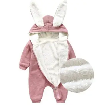 

Baby First walker Hare Playsuits Hooded Clothes Toddler Baby girl boy Warm Bunny Ear Rompers cute Rabbit Style Jumpsuit Cotton
