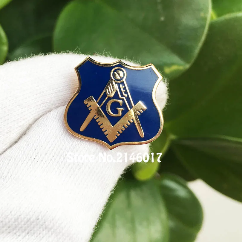 100 шт пользовательские жесткие эмалевые штифты Freemason Masons металлический значок тематическая брошь подарок масонский лацкан булавка синий домик угольник и циркуль G