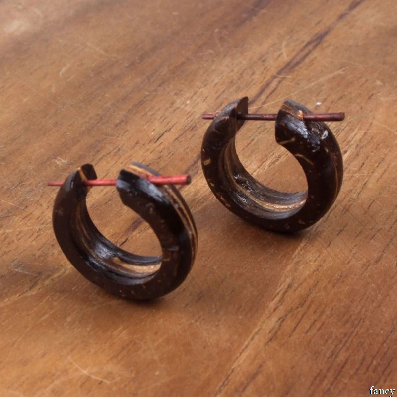 

Ear Stud Natural Wood Pendant Handmade Creative Antique Vintage Women Jewelry Ring Earrings Charms Fashion Wooden Decoration