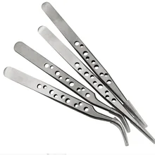 1000PCS Electronics Industrial Tweezers Anti-static Curved Straight Tip Precision Stainless Steel Forceps Phone Repair HandTools