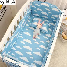 Акция! 6 шт. Пеленальные принадлежности Набор кроватки Наборы для ухода за кожей кроватка бампер+ установлены кровать детская кроватка Постельное бельё, включают(бамперы+ лист+ наволочка