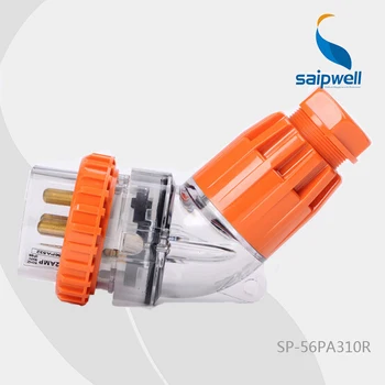 

IP66 250V 10A 3P Saip/Saipwell High Quality Coupler Connector /Australian Industrial Curved Male Electric Plug (SP-56PA310R)