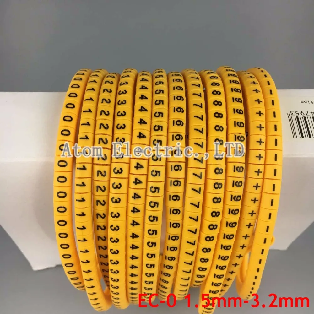 EC 0 Kabel Markers Brief 0 om 9 + X 600 STKS (Each50pcs) voor draad
