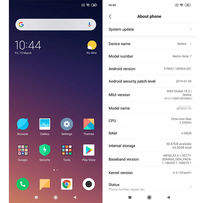 Мобильный телефон Xiaomi Redmi Note 7 с глобальной прошивкой 4 Гб ОЗУ 64 ПЗУ восьмиядерный