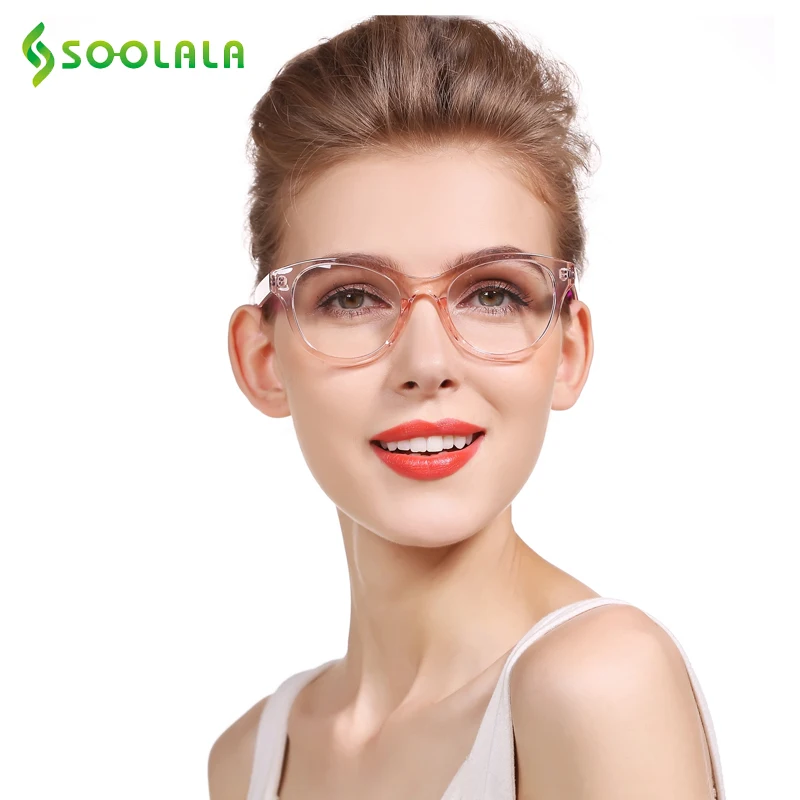 Очки для чтения SOOLALA TR90 оверсайз женские и мужские очки с прозрачной оправой