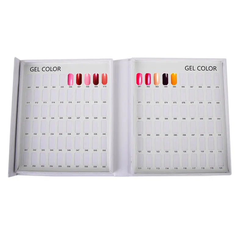 free ship, TTYUP 120Colors Nail Gel Polish Display card Nail Tip Colour Chart White Display Book