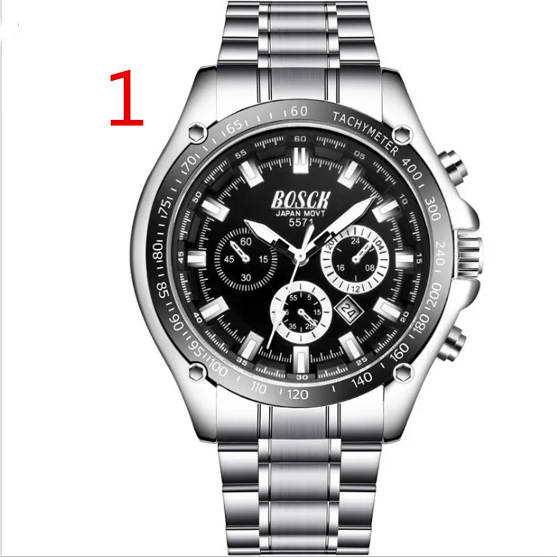 

Simple business watch men's luminous calendar steel with non-mechanical quartz electronic watch12#