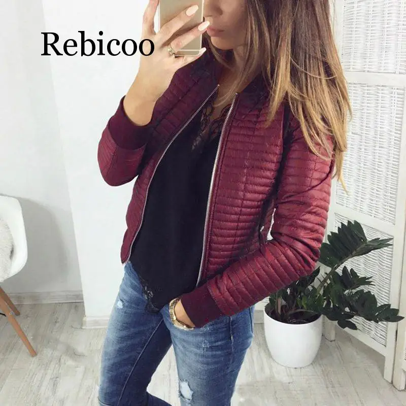 Women's autumn short jacket cotton thick warm jacket casual black thin women's clothing