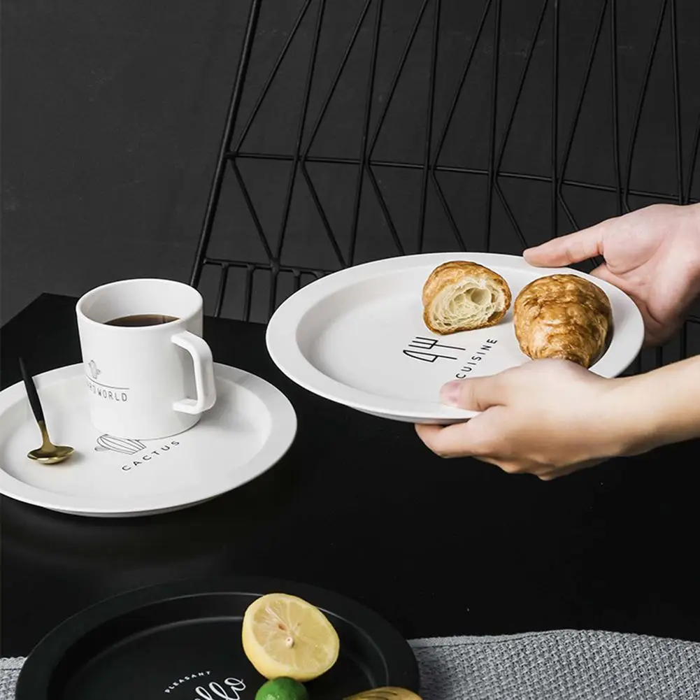 

1 Pc Love Heart Cactus Hello Round Food Snack Breakfast Tray Dining Table Fruit Dish