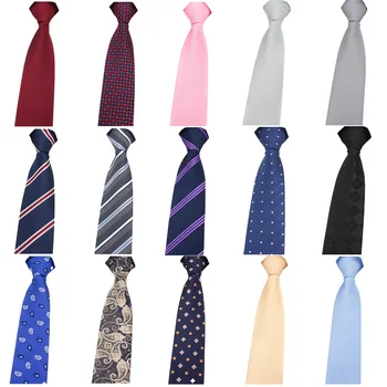 

Men Floral Striped Polka Dots 6cm Zipper Necktie Party Wedding Pre-tied Tie XNTIE0002