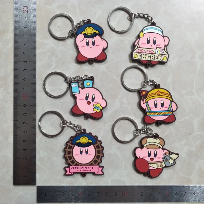 

PVC Ornament Adorable Knapsack Key Ring Genuine anime game Super Mario Star Kirby figures toy adornment keychain pendant toys