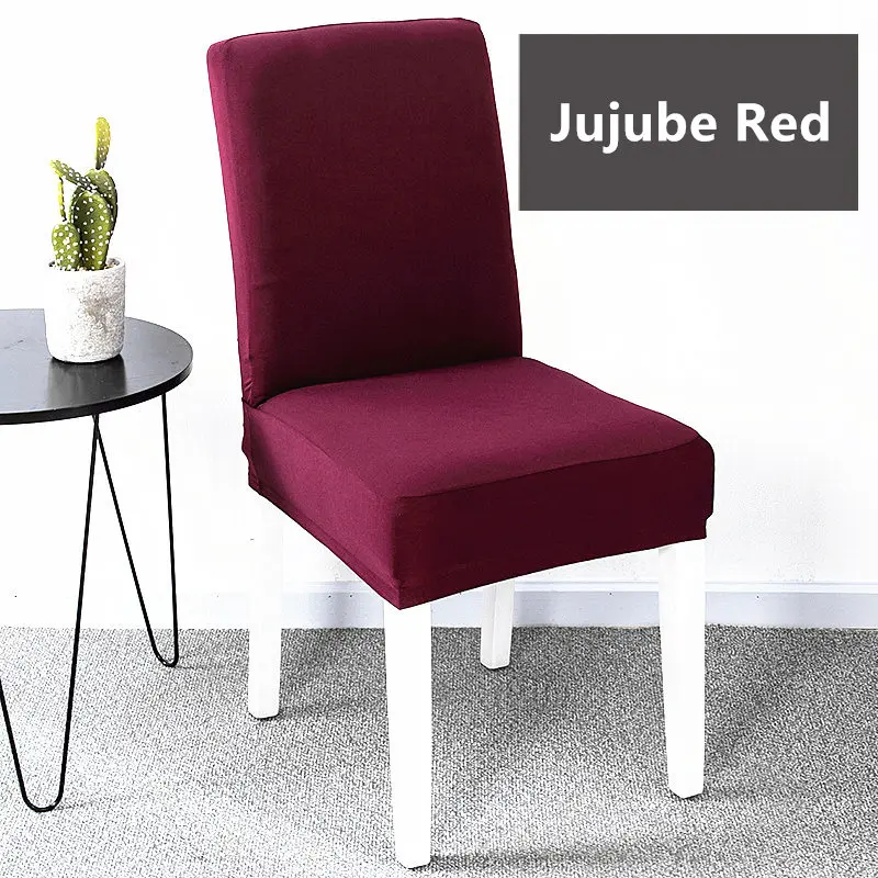 Jujube Red 20 цветов чехол для кресла спандекс стрейч эластичные Чехлы сплошной цвет чехлы на стулья для столовой кухни свадьбы банкета отеля - Цвет: Jujube Red