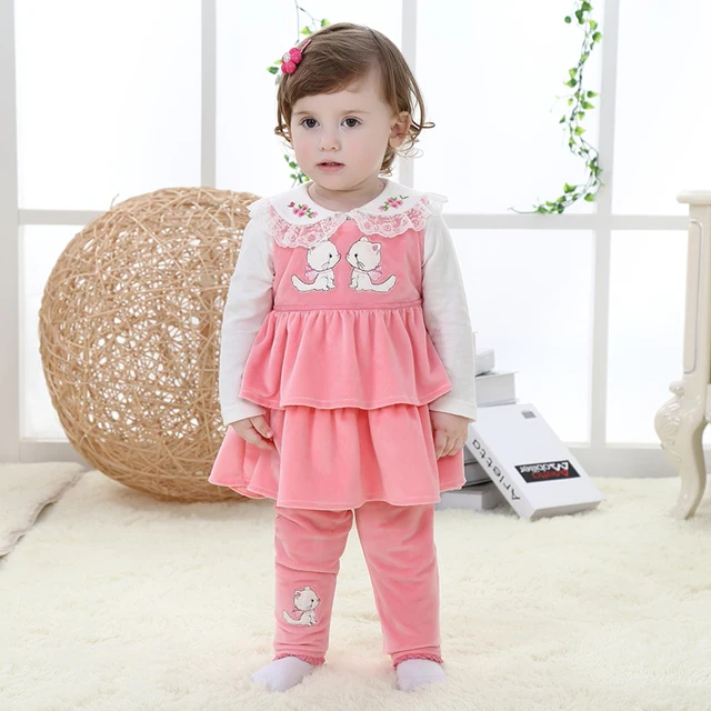 2015 fall of the new 1 2 year old female baby clothing comfortable pin