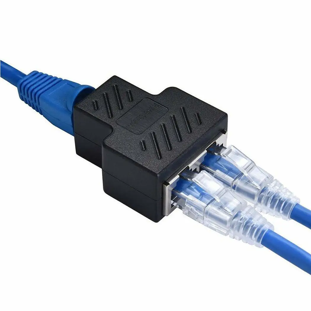 Сетевой кабель Ethernet LAN порт 1 черный до 2 разъемов разветвитель разъем RJ45 в и