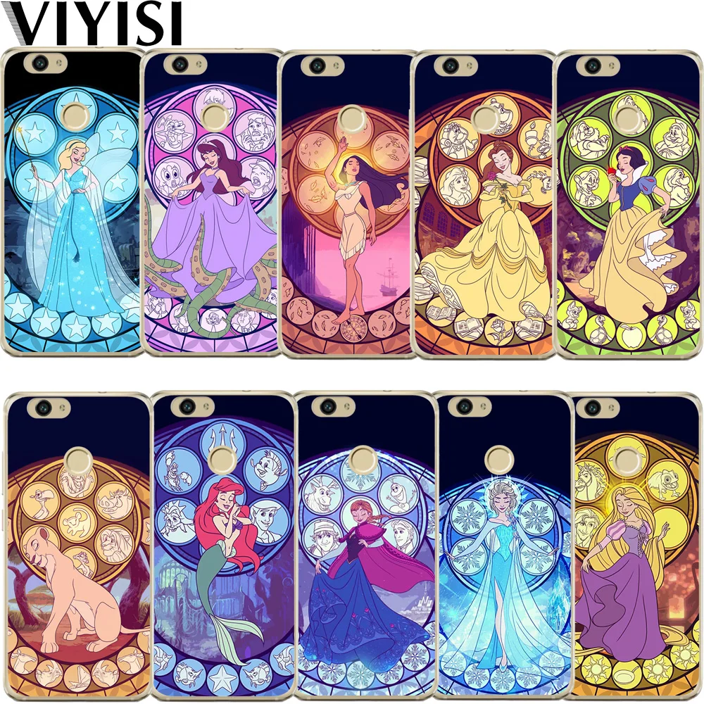 

Cute Phone Case For Huawei P20 Lite Honor 9 6A Mate 9 10 lite P8 P9 P10 Lite Nova2 Plus Y5 2017 Y6II Pro Y7 Princess Back Etui