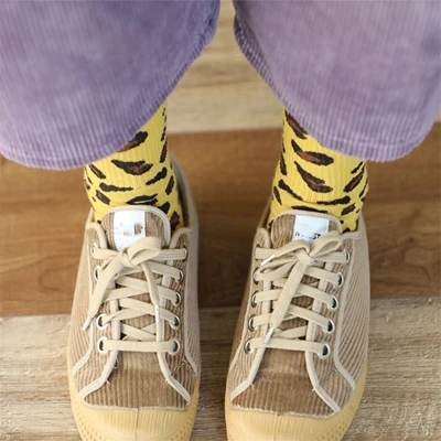 Классические весенние Модные леопардовые Хлопковые женские носки, специальные ретро носки с леопардовым принтом, винтажные камуфляжные носки высокого качества - Цвет: yellow