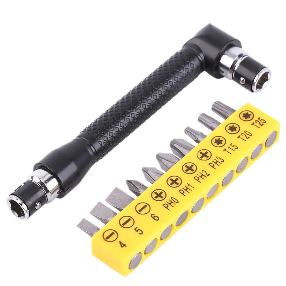 L shape Socket Torque Wrench 1/4" Hex Socket Wrench with Various