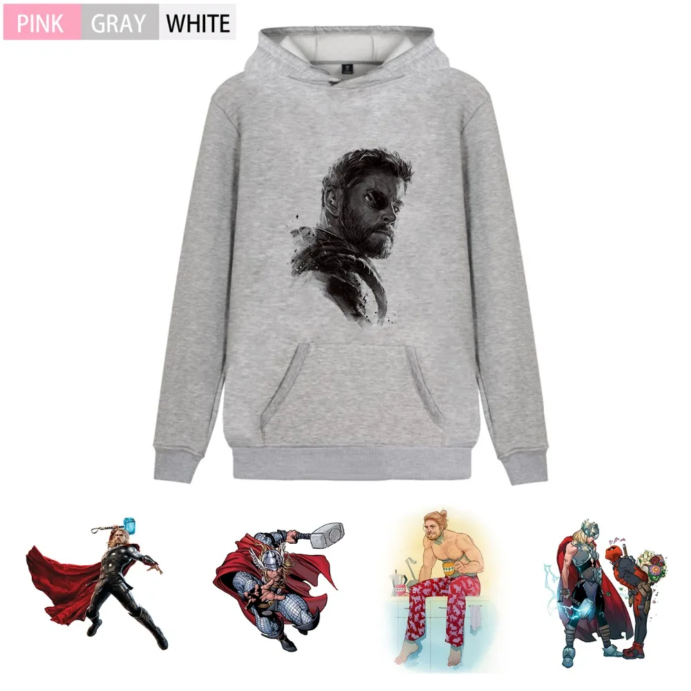 

Marvel Superhero Thor Illustration Fashion Thick Men/woman outfit Hoodie Kangaroo Pocket Winter Unisex Sweatshirt A193291
