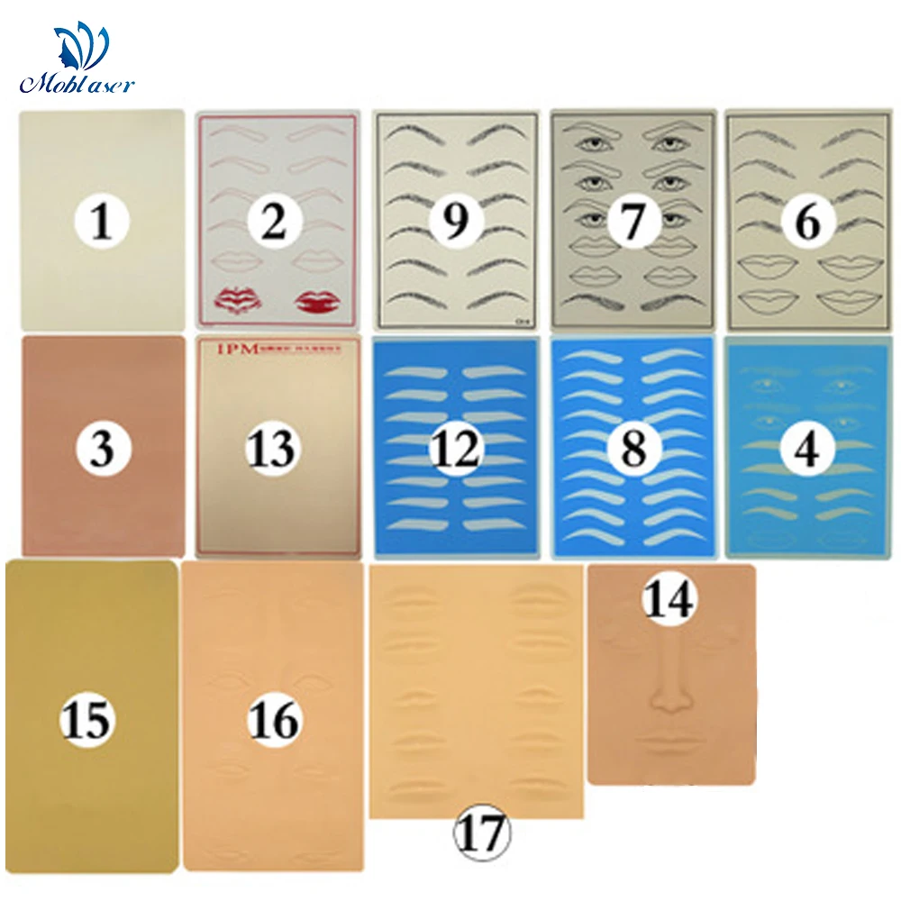 

Tattoo Practice Skin Sets Eyebrow Practice Skin Tattooing Eyeliner Lips 3D artist Silicone Practice Skin Tattoo Supplies